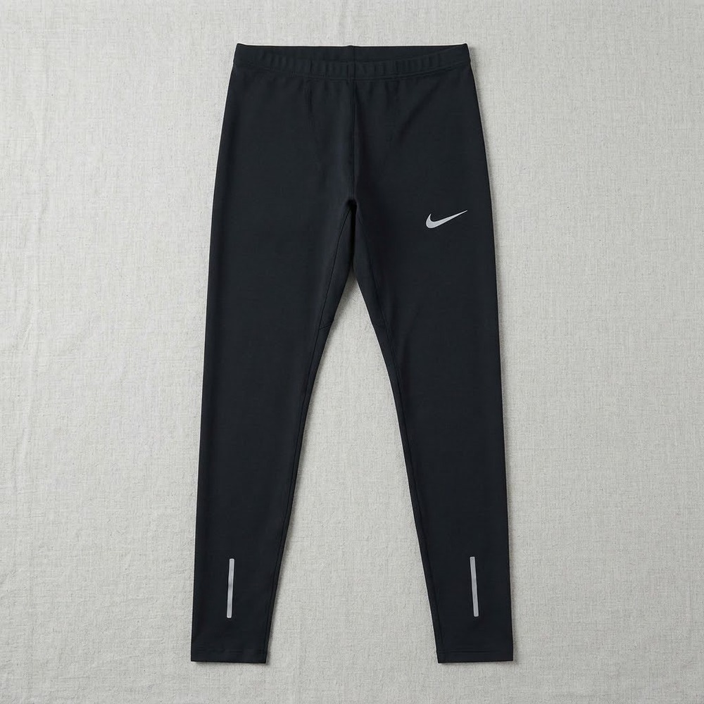 Nike Dri-FIT Running Tights Mens XL Black Reflective Ankle Zip Leggings Pants